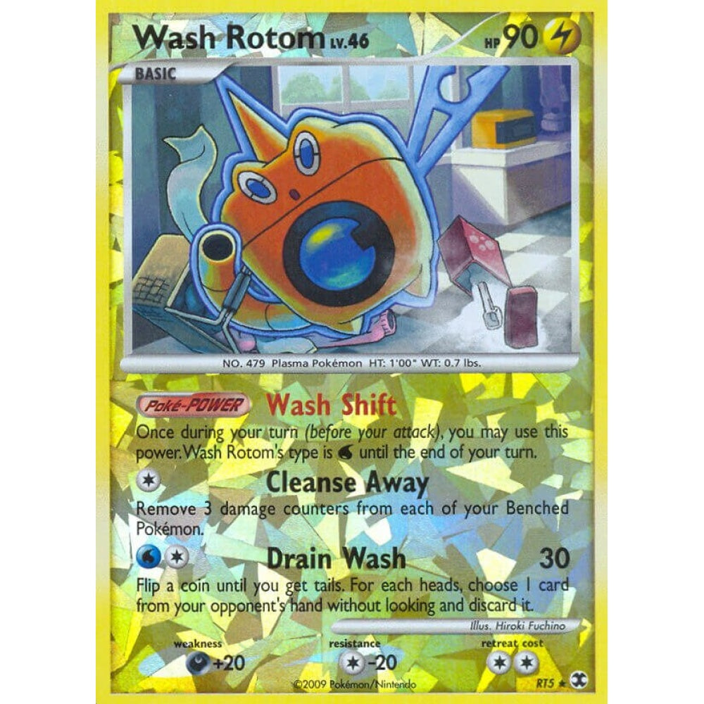 Wash Rotom Rare Holo RT5 Pokemon Card Game Rising Rivals