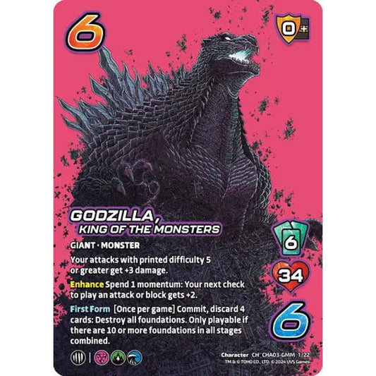 Godzilla, King of the Monsters, 1/22, CH, UniVersus, Challengers Godzilla & Mothra, King Ghidorah & Rodan