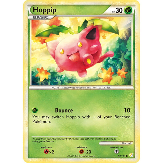 Hoppip Common 67/123 Pokemon Card Game HeartGold & SoulSilver