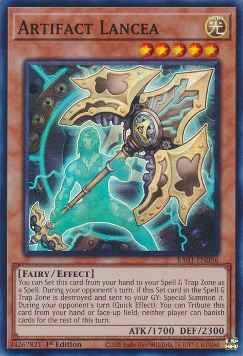 Artifact Lancea RA01-EN006 QCR Quarter Century Secret Rare Yu-Gi-Oh 25th Anniversary Rarity Collection in Art