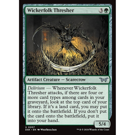 Wickerfolk Thresher, 207, uncommon, Magic: The Gathering, Duskmourn: House of Horror