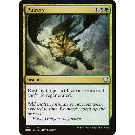 Putrefy, uncommon, 123, Magic the Gathering, Phyrexia: All Will Be One Commander