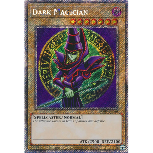 Dark Magician RA03-EN080 Platinum Platinum Secret Rare Yu-Gi-Oh Quarter Century Bonanza in Art