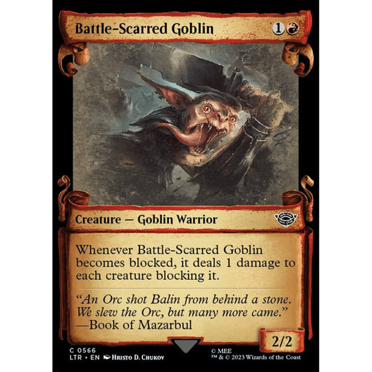 Battle-Scarred Goblin, common, 566, Magic the Gathering, The Lord of the Rings: Tales of Middle-earth