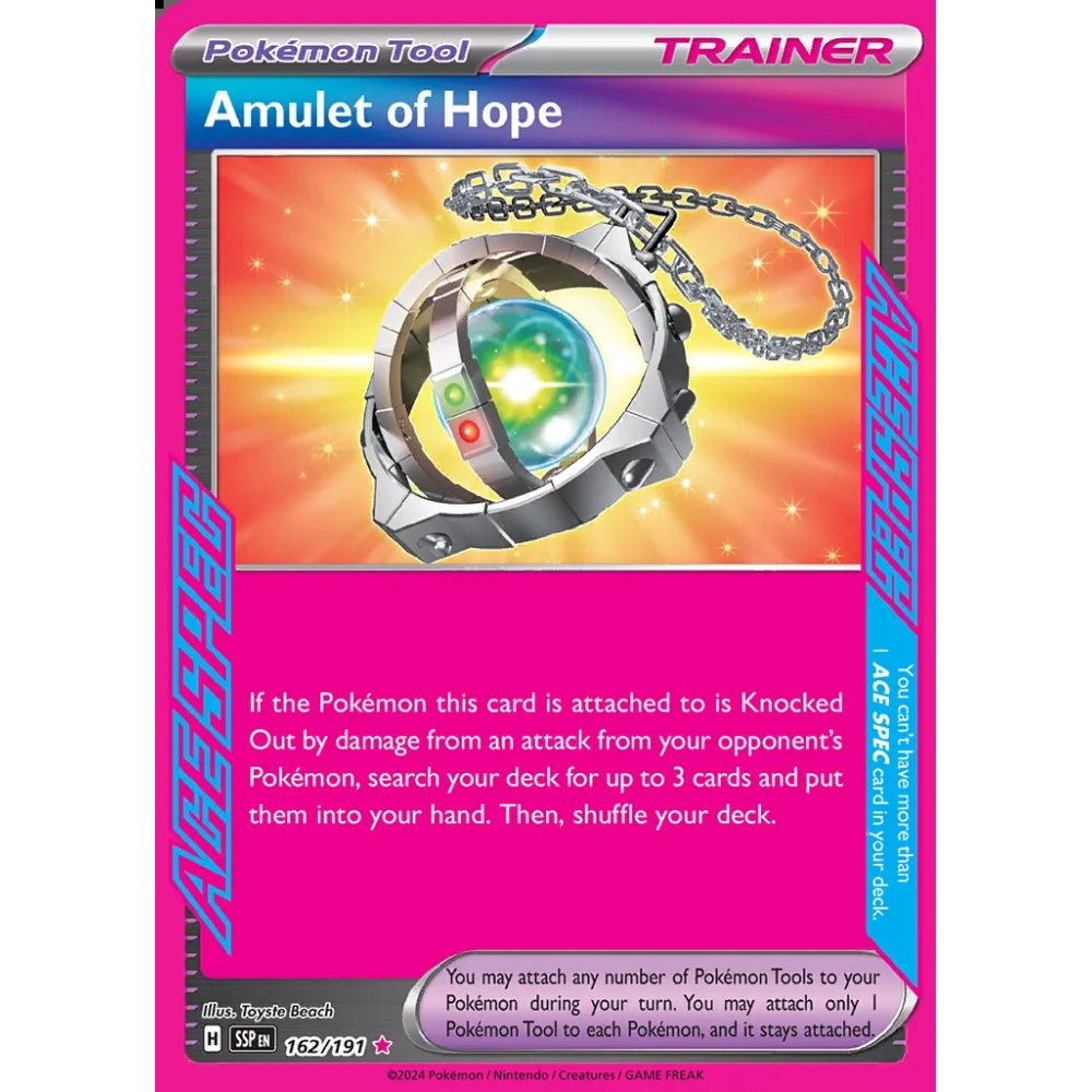 Amulet of Hope ACE SPEC Rare 162/191 Pokemon Card Game Surging Sparks