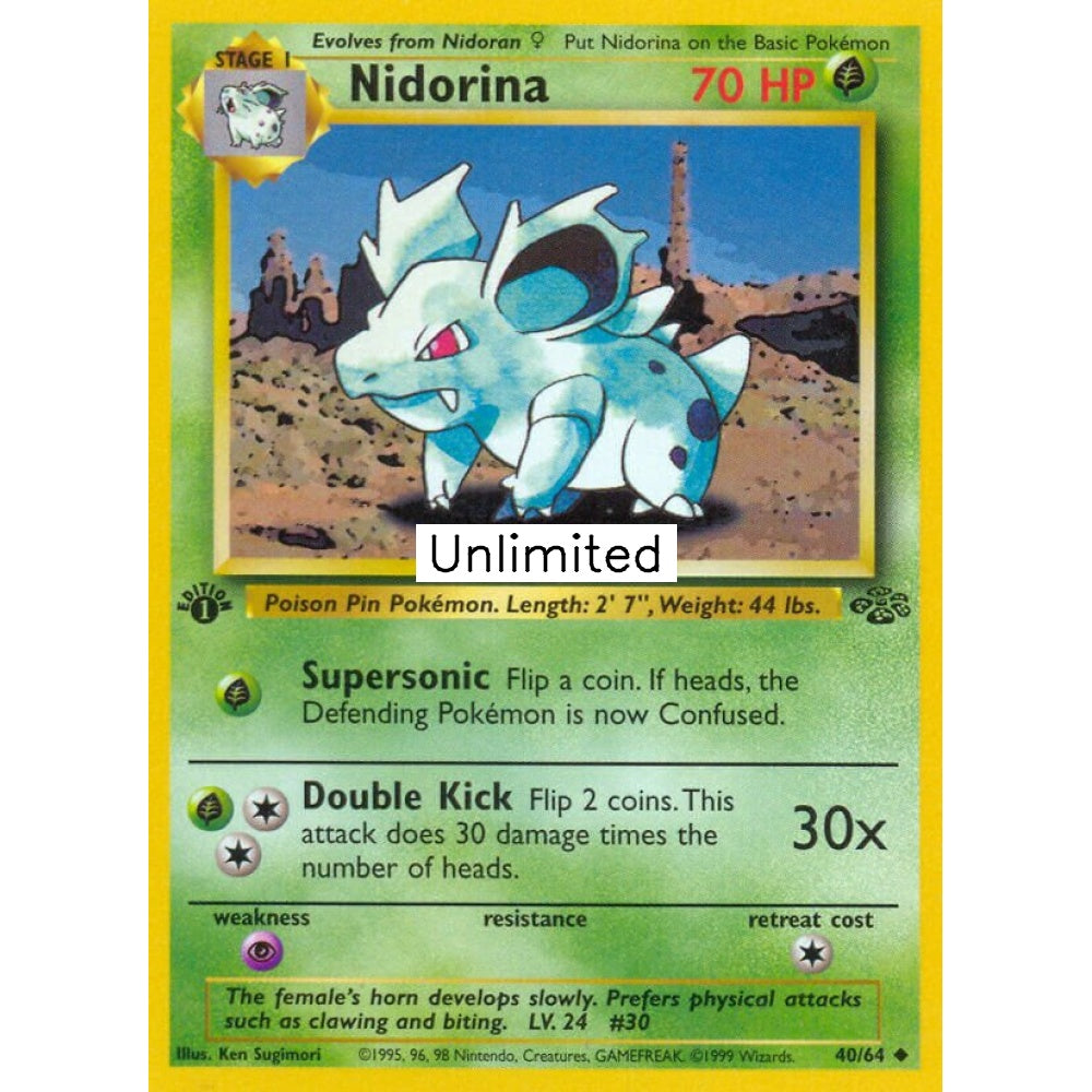 Nidorina Uncommon 40/64 Pokemon Card Game Jungle