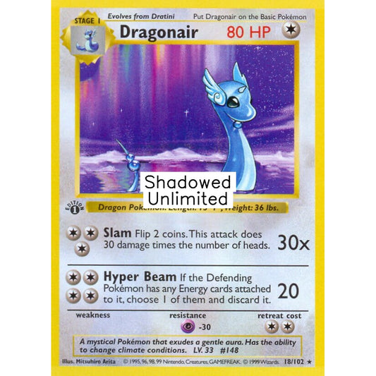 Dragonair Rare 18/102 Pokemon Card Game Base Set