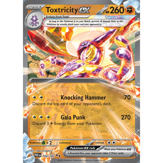 Toxtricity ex Double Rare 100/182 Pokemon Card Game Paradox Rift