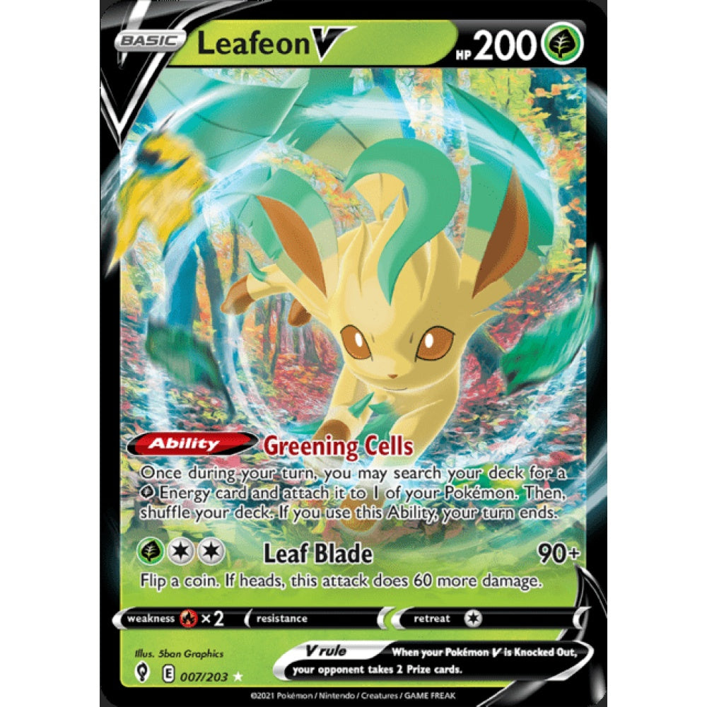 Leafeon V Double Rare 007/203 Pokemon Card Game Evolving Skies