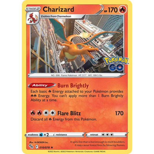 Charizard Rare Holo 010/078 Pokemon Card Game Pokémon GO