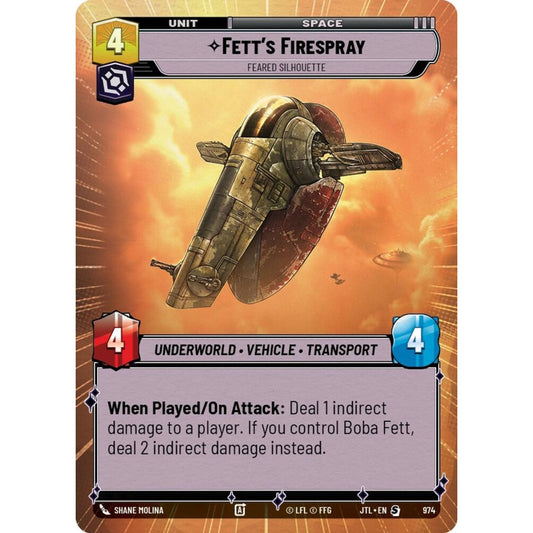 Fett's Firespray, S, JTL 974) Hyperspace Foil, Star Wars Unlimited