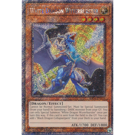 White Dragon Wyverburster RA04-EN203 QCR Quarter Century Secret Rare Yu-Gi-Oh Quarter Century Stampede in Art