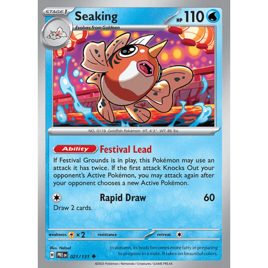 Seaking Uncommon 021/131 Pokemon Card Game Prismatic Evolutions