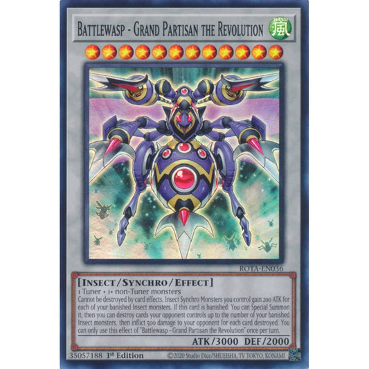 Battlewasp - Grand Partisan the Revolution ROTA-EN036 Super Super Rare Yu-Gi-Oh Rage of the Abyss in Art