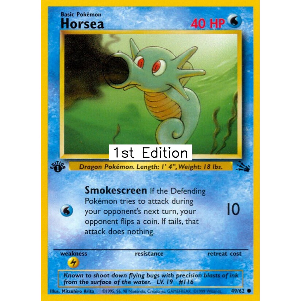 Horsea Common 49/62 Pokemon Card Game Fossil