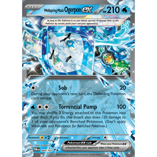 Wellspring Mask Ogerpon ex Double Rare 064/167 Pokemon Card Game Twilight Masquerade