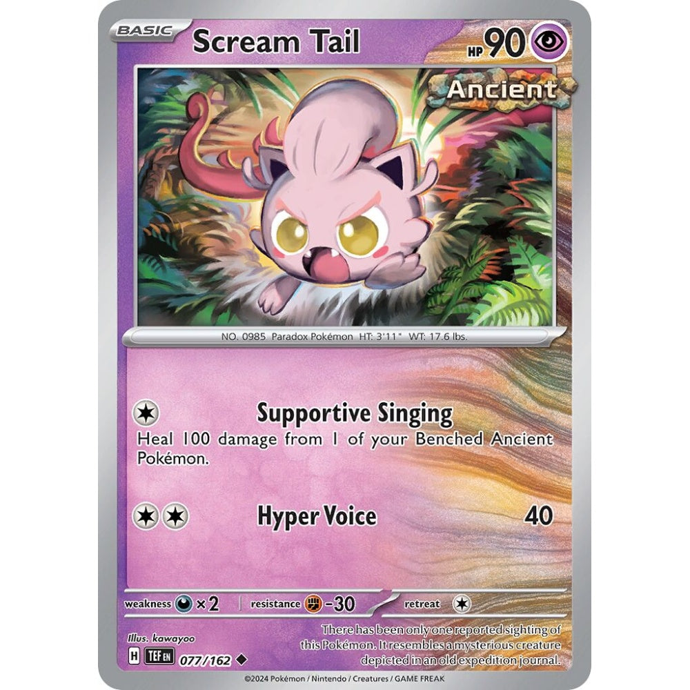 Scream Tail Uncommon 077/162 Pokemon Card Game Temporal Forces