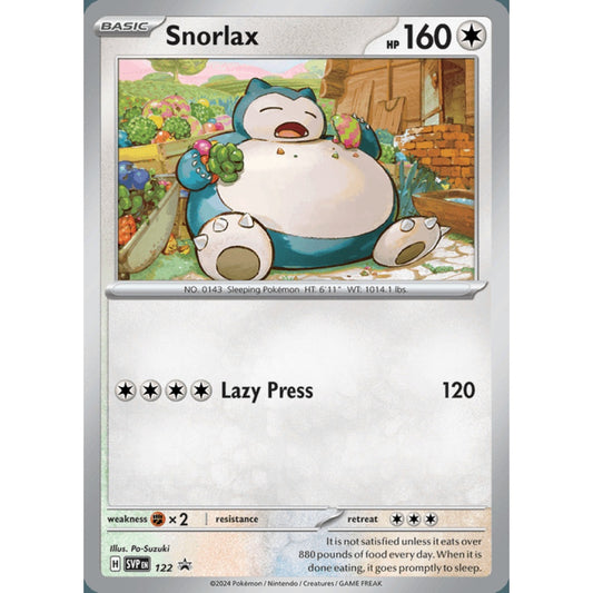 Snorlax Black Star Promo 122 Pokemon Card Game Scarlet & Violet Promos