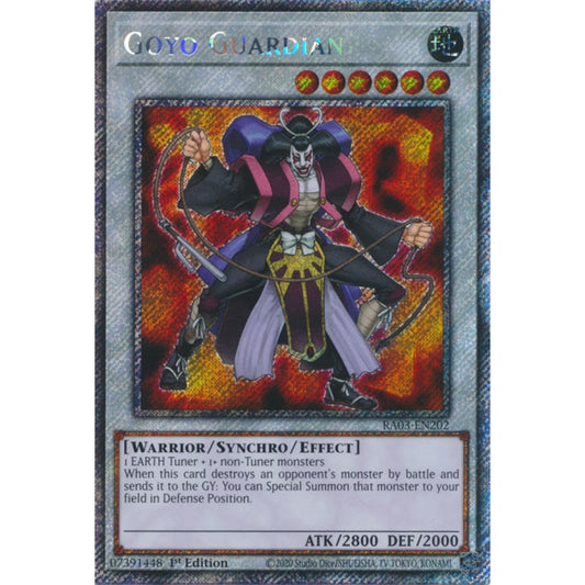 Goyo Guardian RA03-EN202 Platinum Platinum Secret Rare Yu-Gi-Oh Quarter Century Bonanza in Art