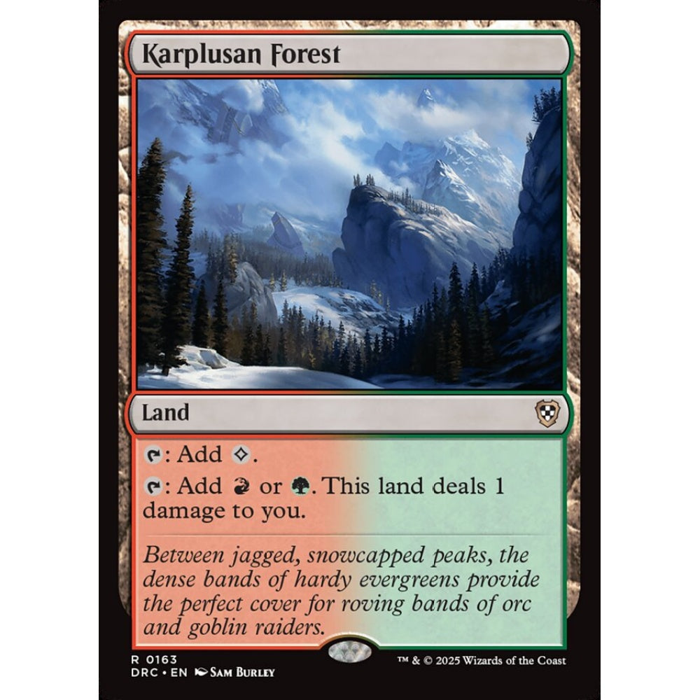 Karplusan Forest, 163, rare, Magic: The Gathering, Aetherdrift Commander