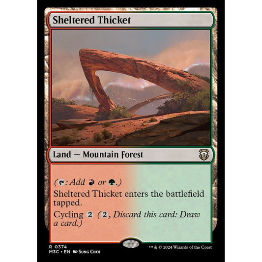 Sheltered Thicket, 374, rare, Magic: The Gathering, Modern Horizons 3