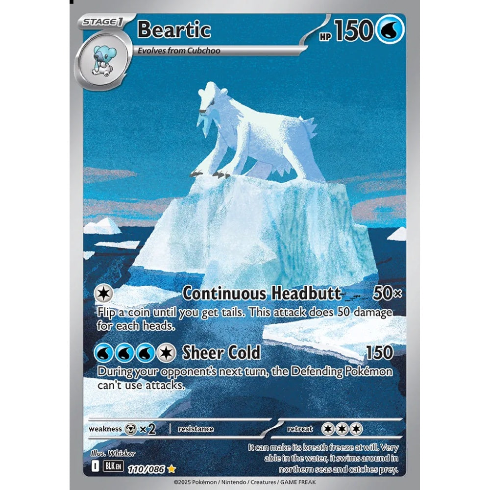 Beartic Illustration Rare 110/086 Pokemon Card Game Black Bolt