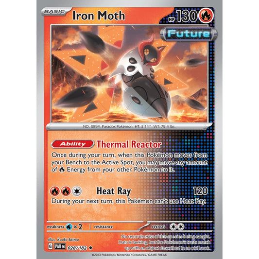 Iron Moth Rare 028/182 Pokemon Card Game Paradox Rift