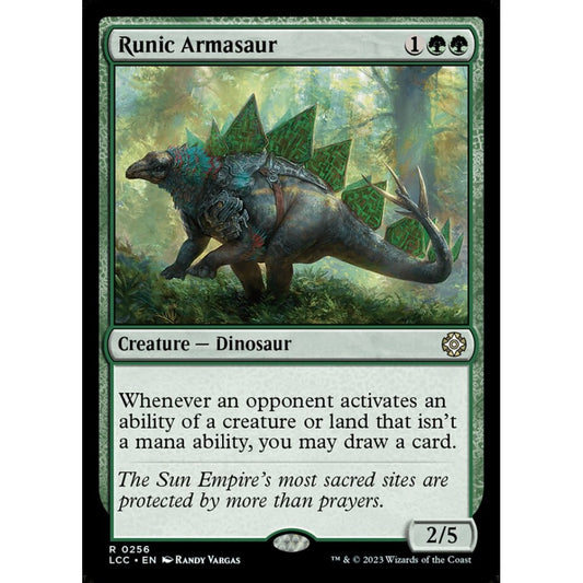 Runic Armasaur, rare, 256, Magic the Gathering, The Lost Caverns of Ixalan Commander