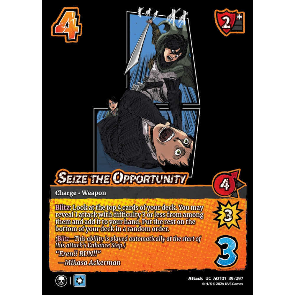 Seize the Opportunity, 39/297, UC, UniVersus, Attack on Titan: Battle for Humanity