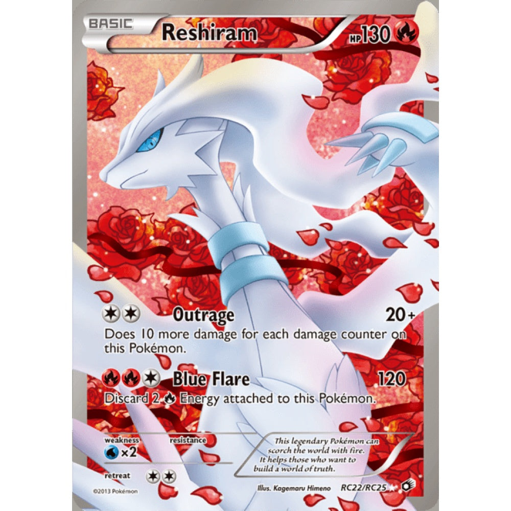 Reshiram Full Art RC22/RC25 Pokemon Card Game Legendary Treasures