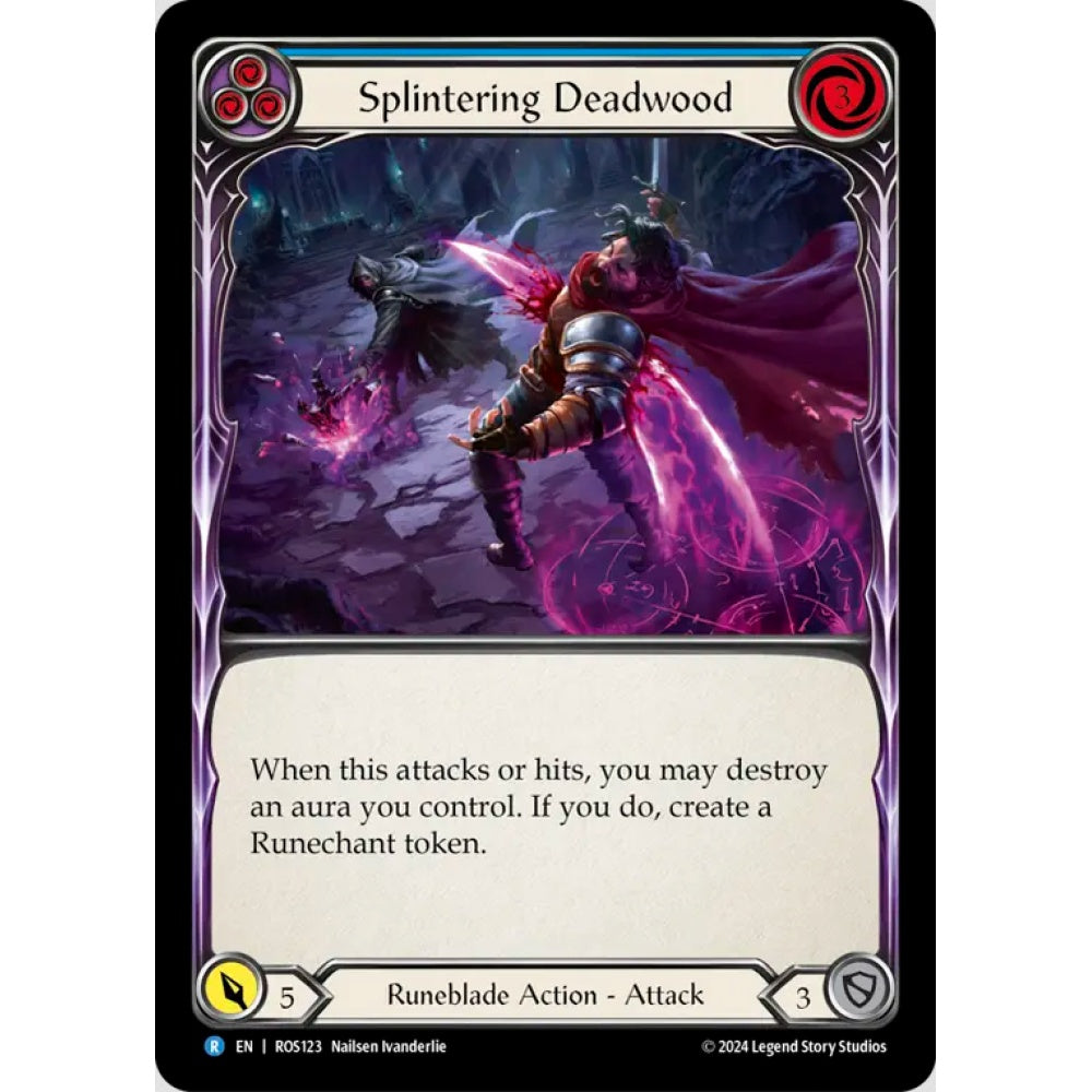 Splintering Deadwood, Blue), Rare, Flesh and Blood, Rosetta