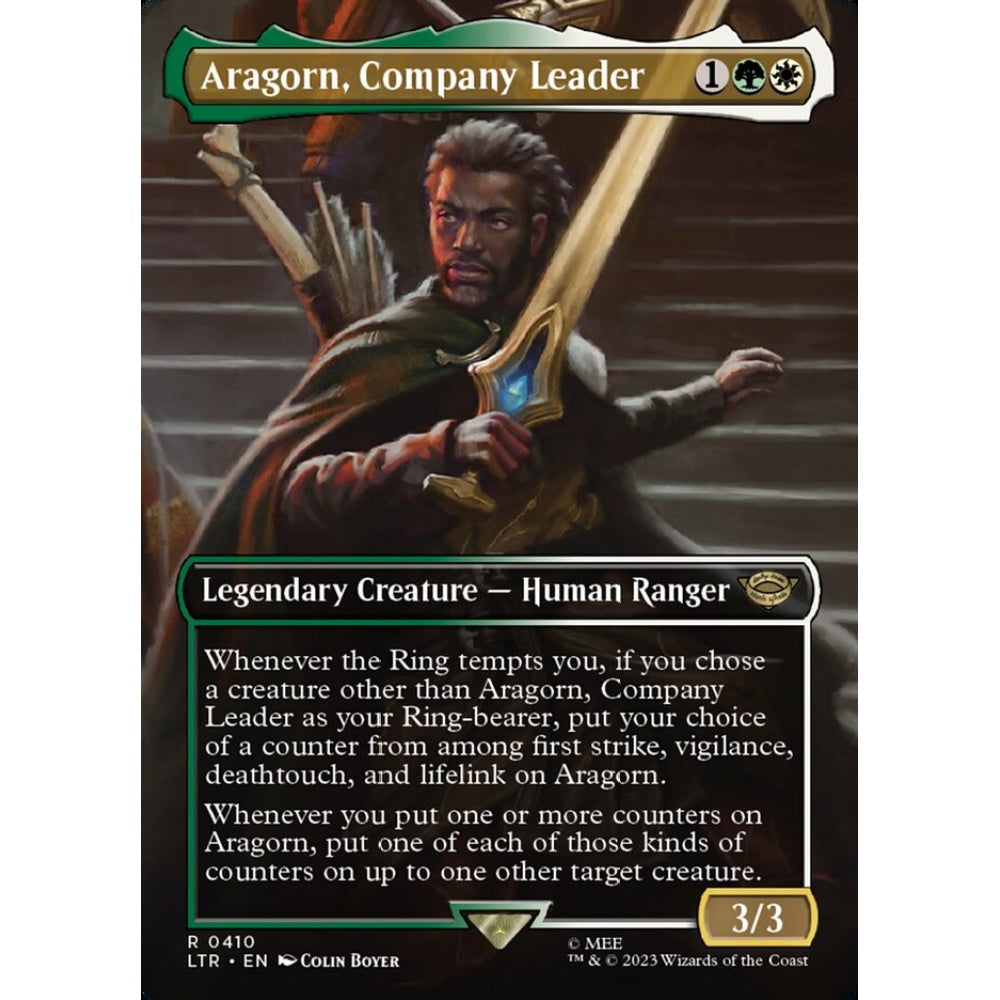 Aragorn, Company Leader, rare, 410, Magic the Gathering, The Lord of the Rings: Tales of Middle-earth