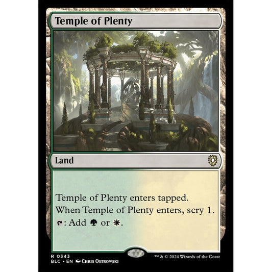 Temple of Plenty, 343, rare, Magic: The Gathering, Bloomburrow