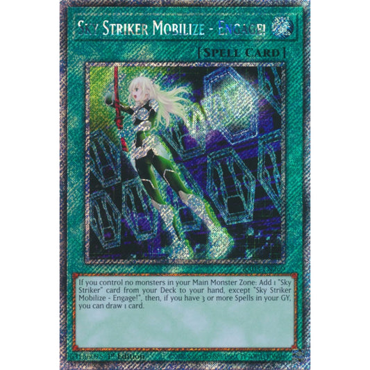 Sky Striker Mobilize - Engage! RA03-EN269 Platinum Platinum Secret Rare Yu-Gi-Oh Quarter Century Bonanza in Art