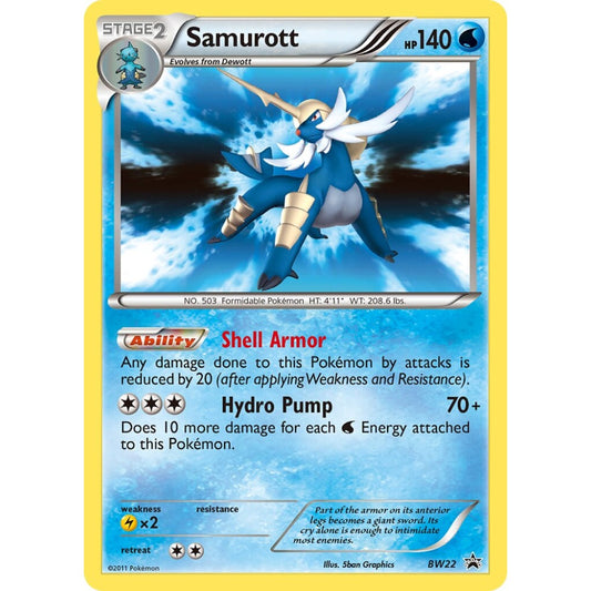 Samurott Promo BW22 Pokemon Card Game Black & White Promos