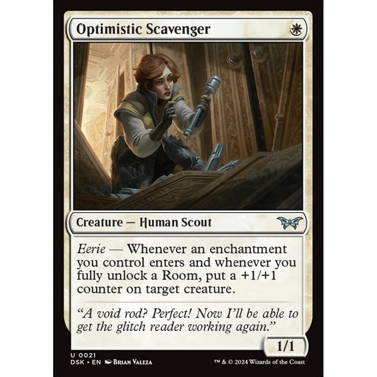Optimistic Scavenger, 21, uncommon, Magic: The Gathering, Duskmourn: House of Horror