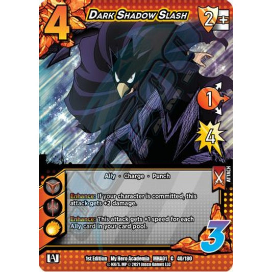 Dark Shadow Slash, 40/180, C, UniVersus, MHA01 My Hero Academia