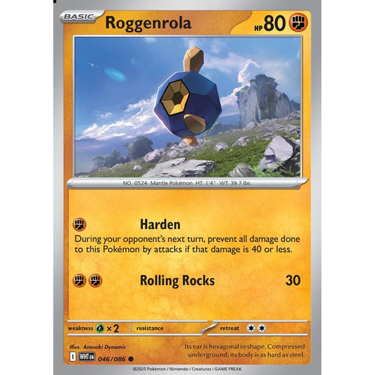 Roggenrola Common 046/086 Pokemon Card Game White Flare