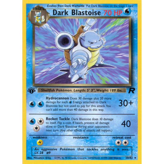Dark Blastoise Rare 20/82 Pokemon Card Game Team Rocket