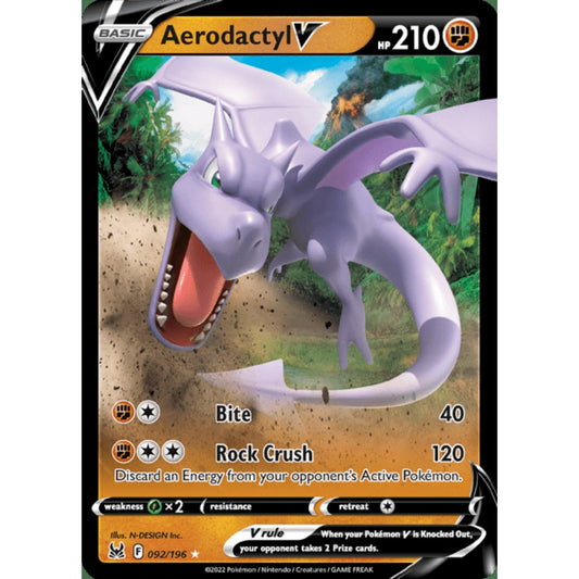 Aerodactyl V Double Rare 092/196 Pokemon Card Game Lost Origins