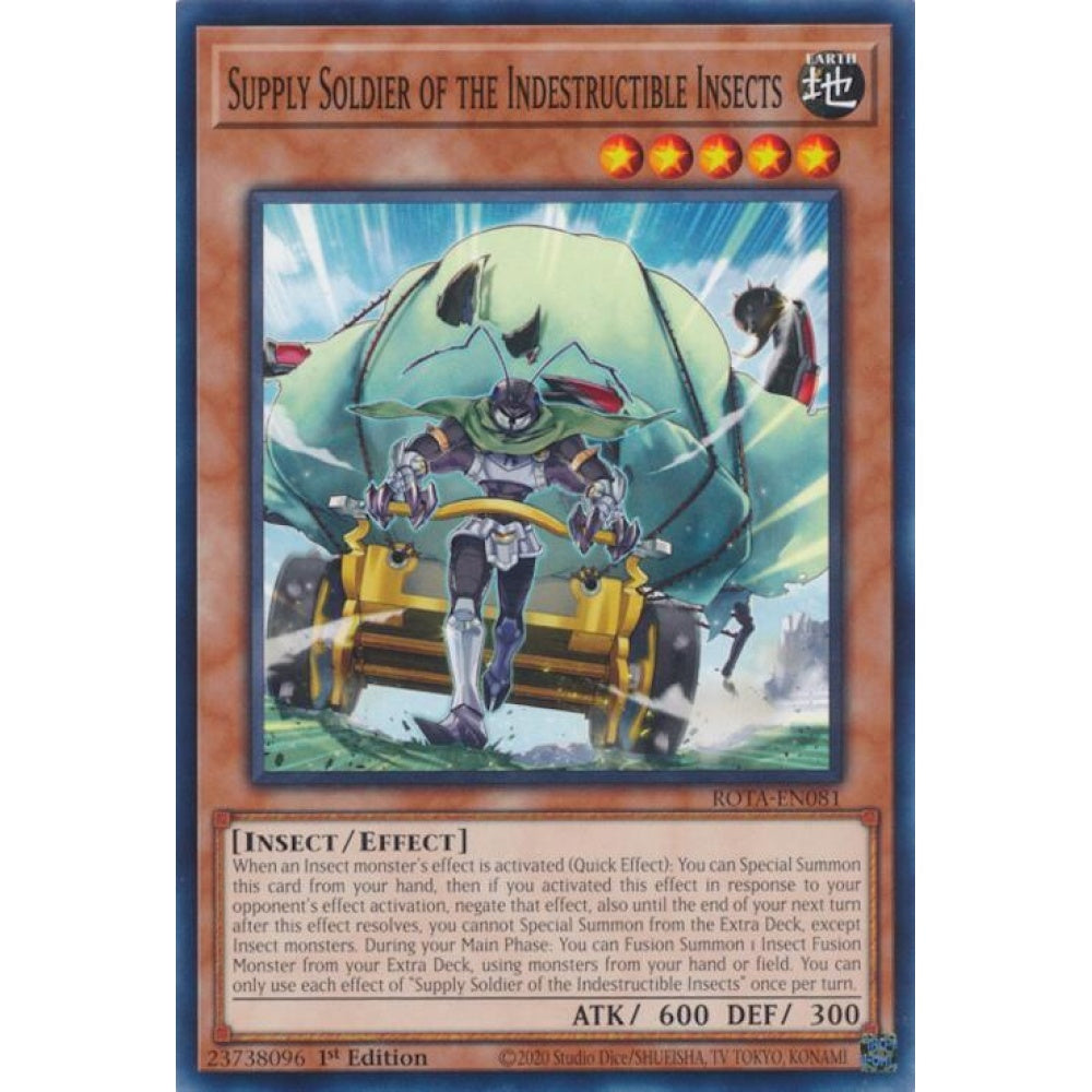 Supply Soldier of the Indestructible Insects ROTA-EN081 Common Yu-Gi-Oh Rage of the Abyss