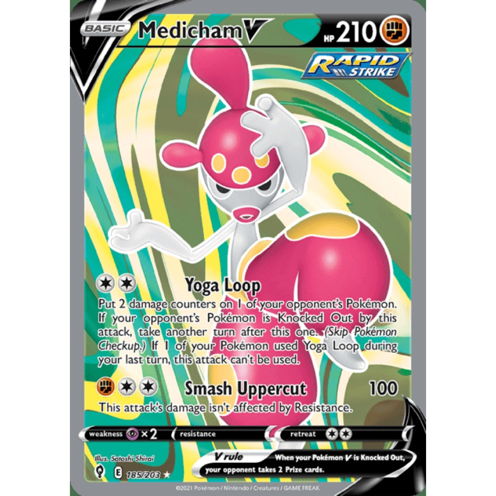 Medicham V Full Art 185/203 Pokemon Card Game Evolving Skies