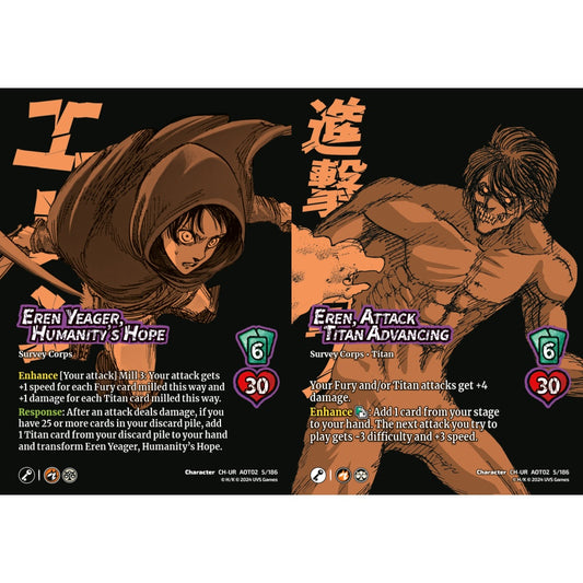 Eren Yeager, Humanity's Hope, 5/186, AOT02, Universus, Attack on Titan: Origins of Power, Character, CH-UR