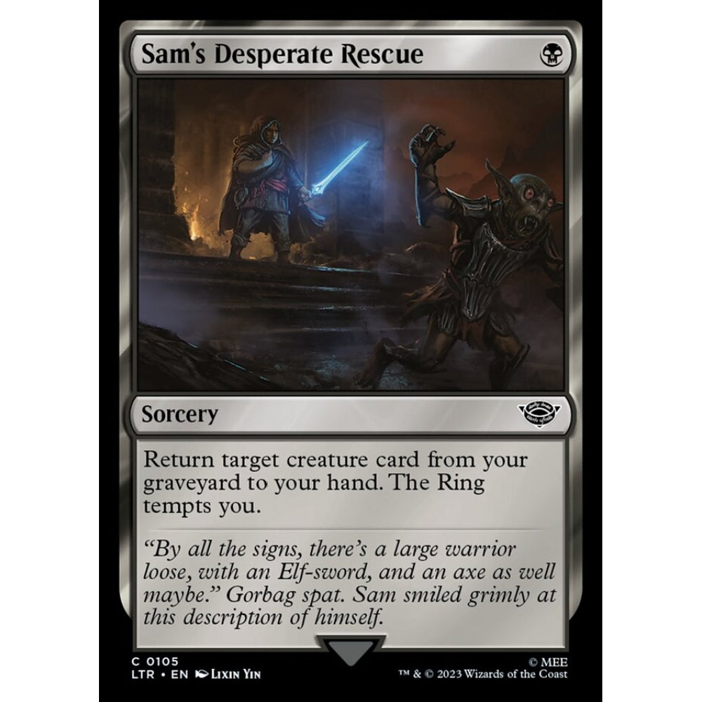 Sam's Desperate Rescue, common, 105, Magic the Gathering, The Lord of the Rings: Tales of Middle-earth