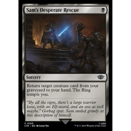 Sam's Desperate Rescue, common, 105, Magic the Gathering, The Lord of the Rings: Tales of Middle-earth