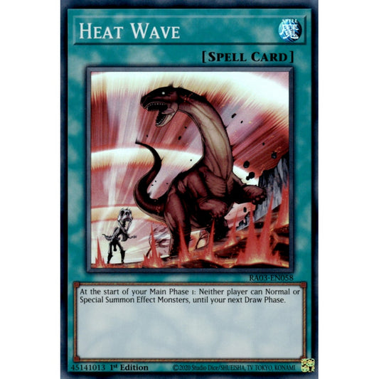 Heat Wave RA03-EN058 QCR Quarter Century Secret Rare Yu-Gi-Oh Quarter Century Bonanza in Art