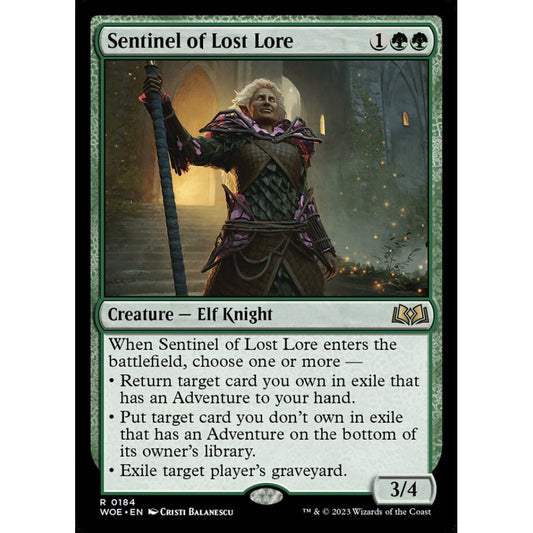 Sentinel of Lost Lore, rare, 184, Magic the Gathering, Wilds of Eldraine