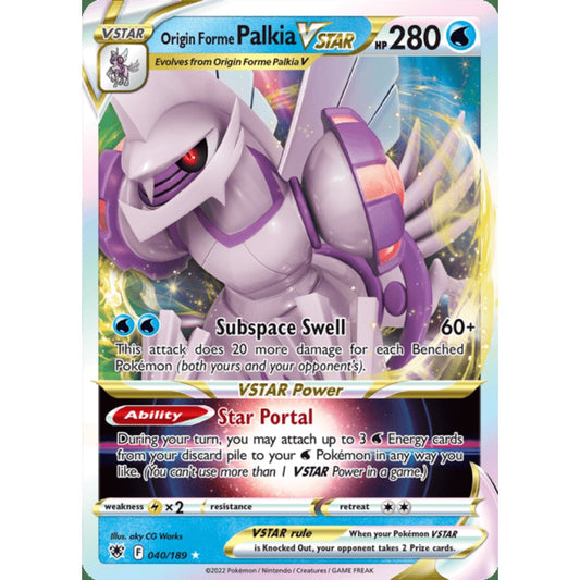 Origin Forme Palkia VSTAR Ultra Rare 040/189 Pokemon Card Game Astral Radiance