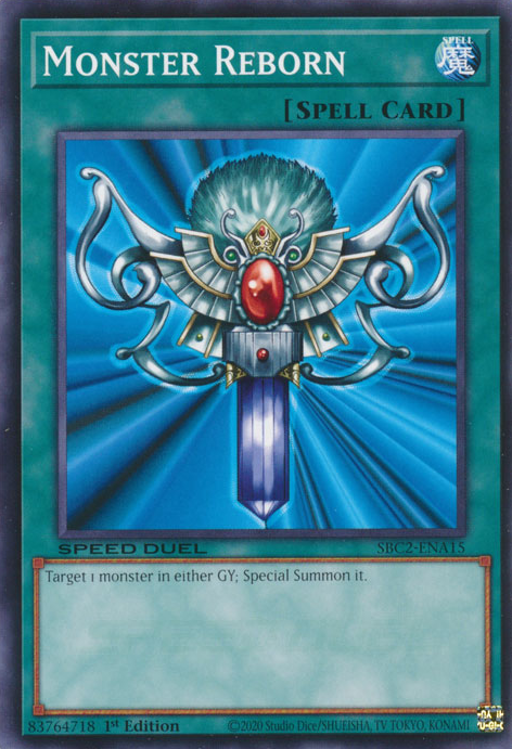 Monster Reborn RA03-EN052 Platinum Platinum Secret Rare Yu-Gi-Oh Quarter Century Bonanza in Art