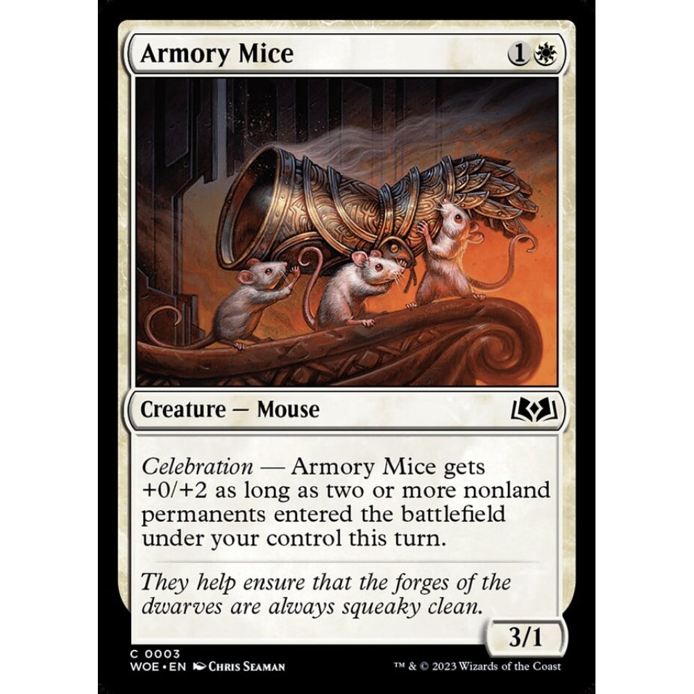 Armory Mice, common, 3, Magic the Gathering, Wilds of Eldraine